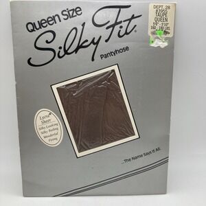 Vintage Silky Fit Queen Size Sheer Taupe Pantyhose Made In USA New Package